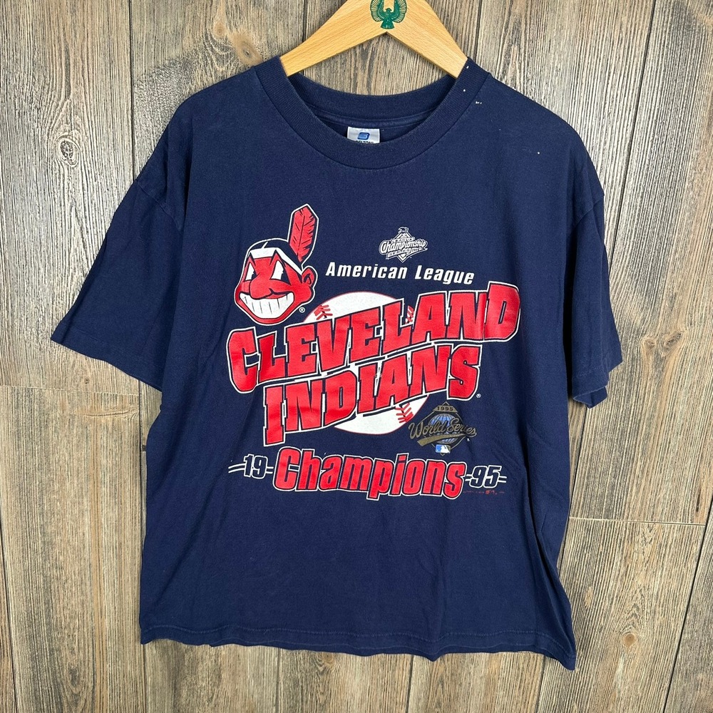 MLB Cleveland Indians Vintage 1995 AL Champions Graphic T-Shirt Nutmeg Baseball